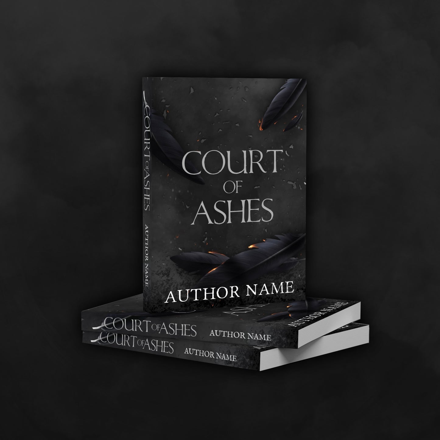Premade Ash and Crow/Raven Feather Cover | Custom eBook Cover Design
