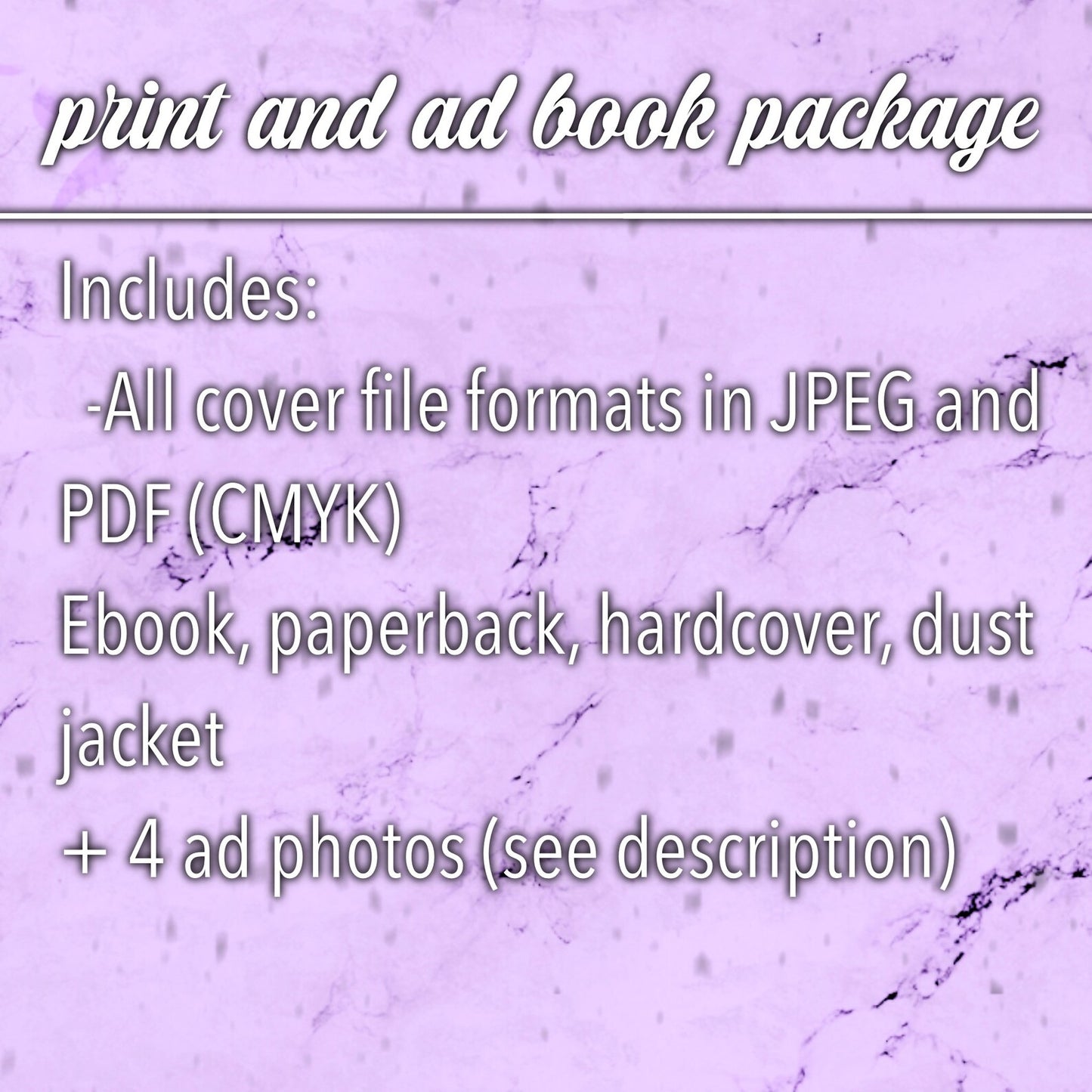 Add print cover files and ad photos to any premade eBook cover by Stargazer Designs