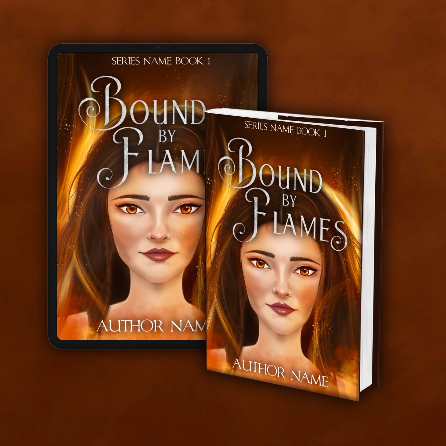Premade Fantasy Cover | Flames and Fire Girl | Custom eBook Cover Design