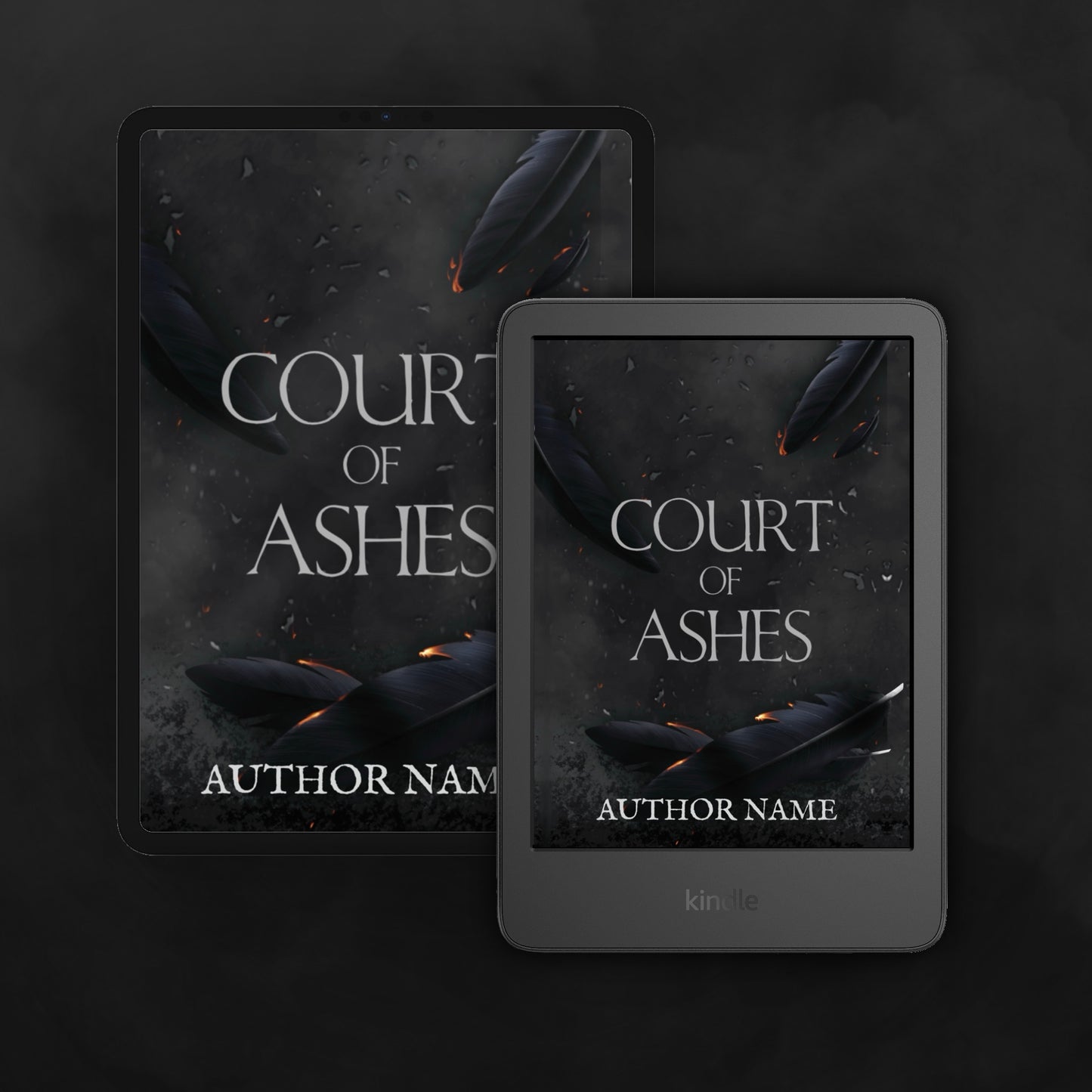 Premade Ash and Crow/Raven Feather Cover | Custom eBook Cover Design