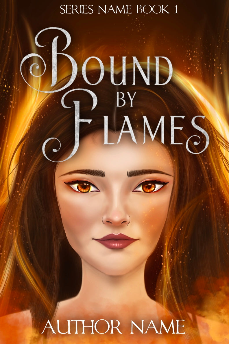 Premade Fantasy Cover | Flames and Fire Girl | Custom eBook Cover Design