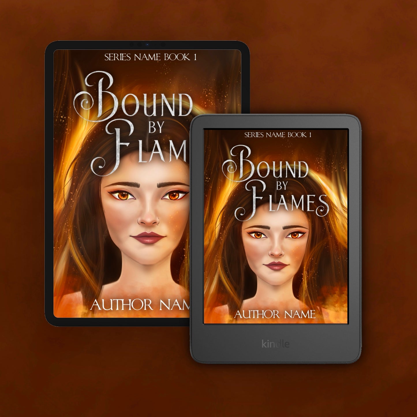 Premade Fantasy Cover | Flames and Fire Girl | Custom eBook Cover Design