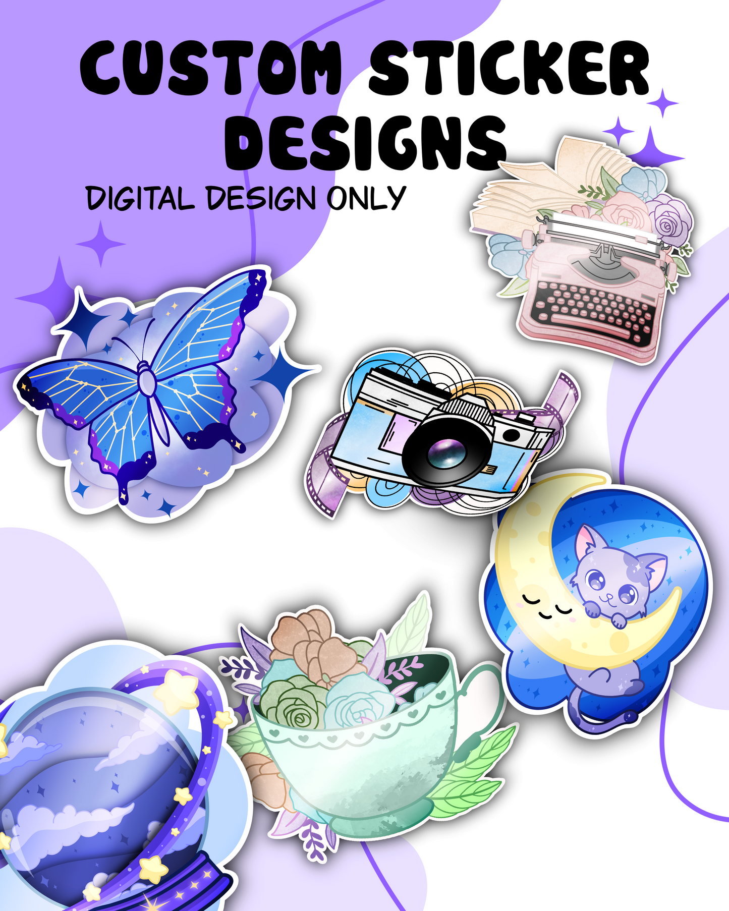 Custom Sticker Design - Digital Only - Personal or Commercial Use Pricing Available